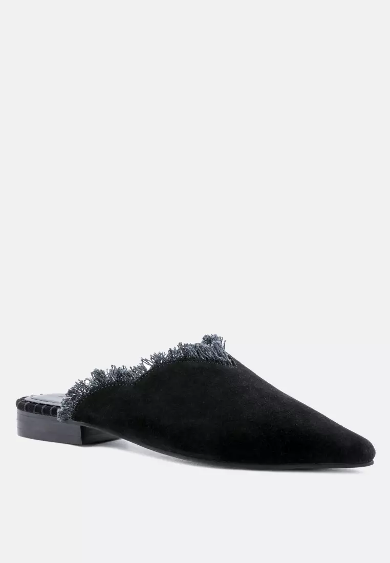 Buy RAG CO Frayed Leather Mules 2024 Online ZALORA Singapore