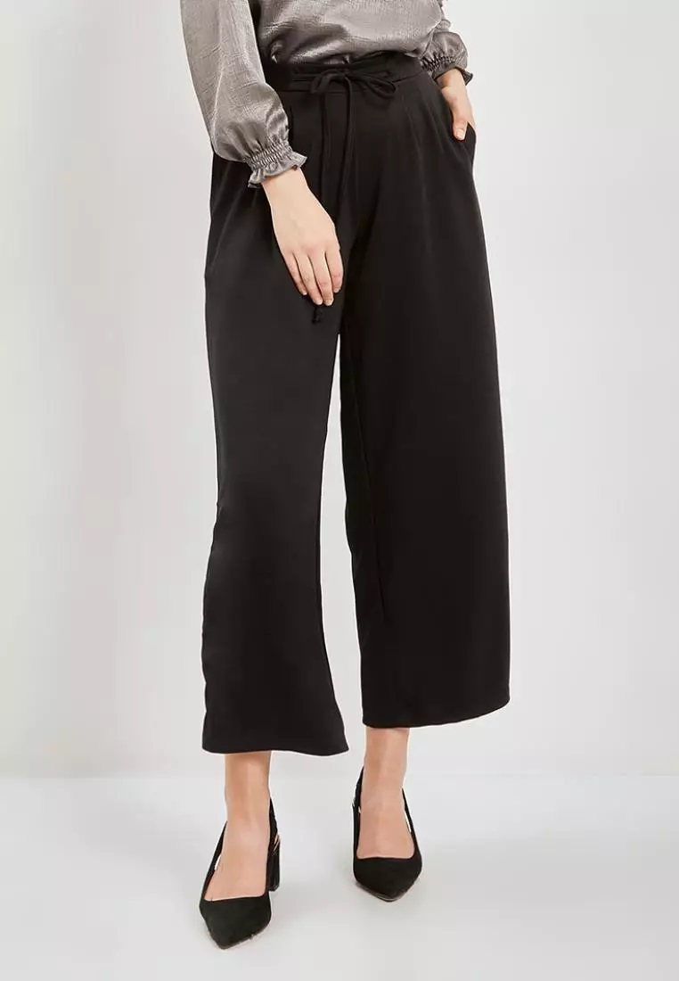 SIMPLICITY Front Tie Twill Culottes Pants