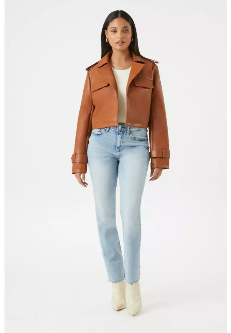 Buy FOREVER 21 Cropped Faux Leather Jacket 2024 Online ZALORA Philippines