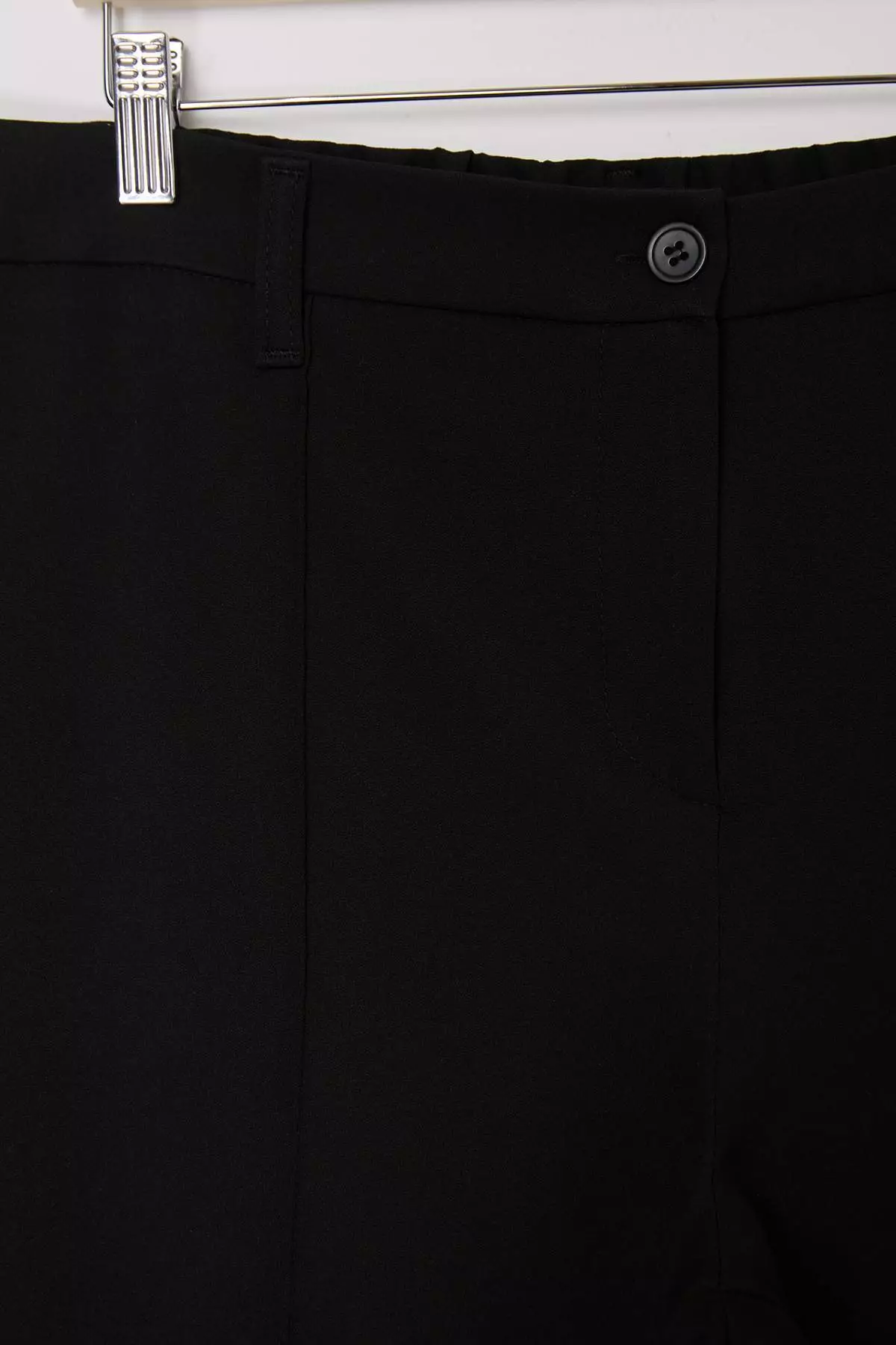 Black Black Straight/Cut High Waist Ribbed Stitching Woven Trousers Tbbss26Ar00039