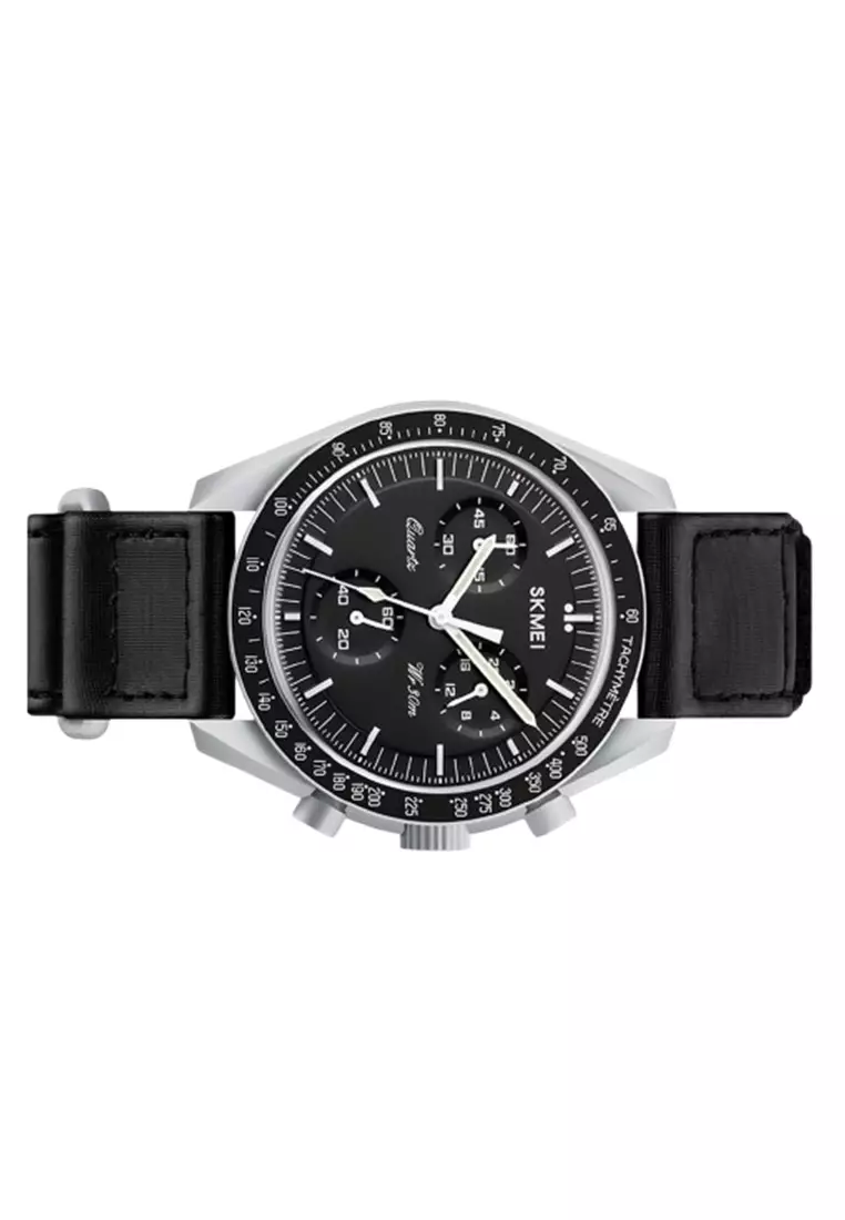 Jam Tangan Pria Analog Wanita 1982 Nylon Strap Tahan Air ORIGINAL - Grey