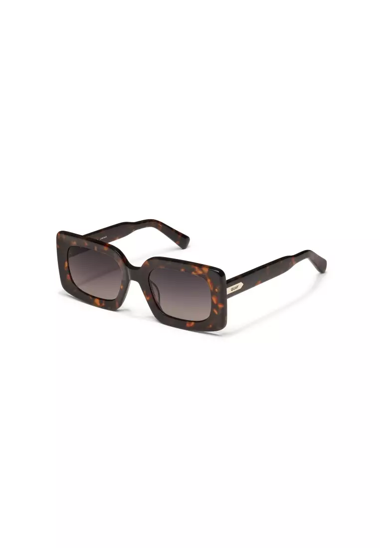 QUAY Talk Show Sunglasses - Neutral Tort/Smoke Taupe