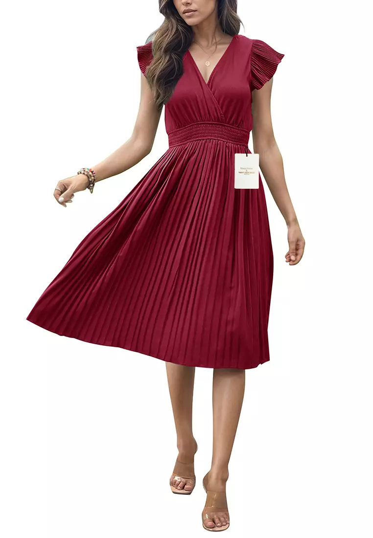 Buy Twenty Eight Shoes V-neck Pleated Dress BFB-S8684 2025