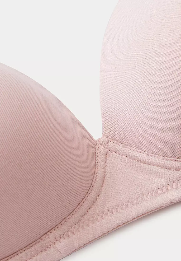 Marks & Spencer Womens Cotton Blend PaddedNon Wired Bra 38B Bubblegum Pink