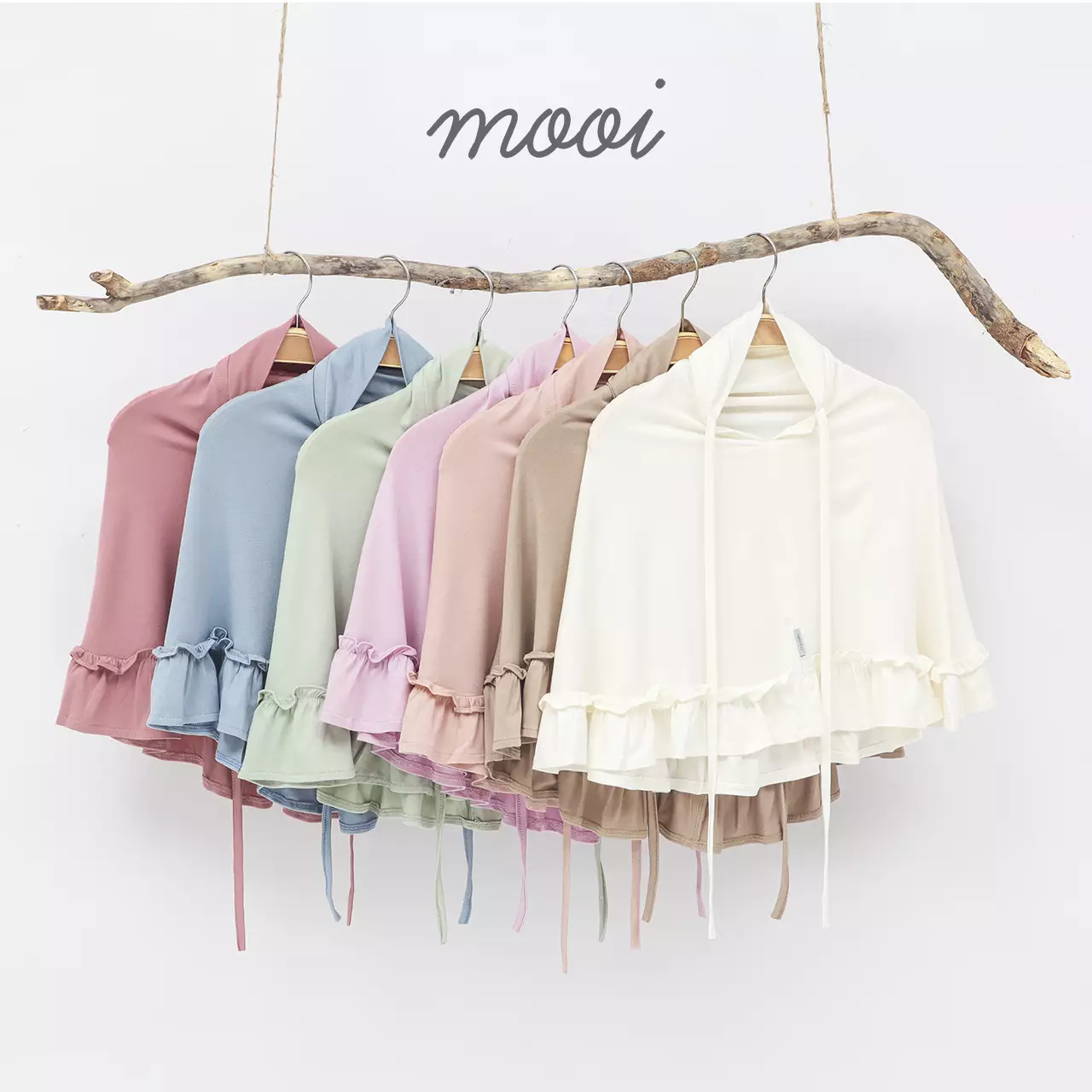 Mooi Hijab Ruffle Anak Jilbab Anak Perempuan - Clary Sage