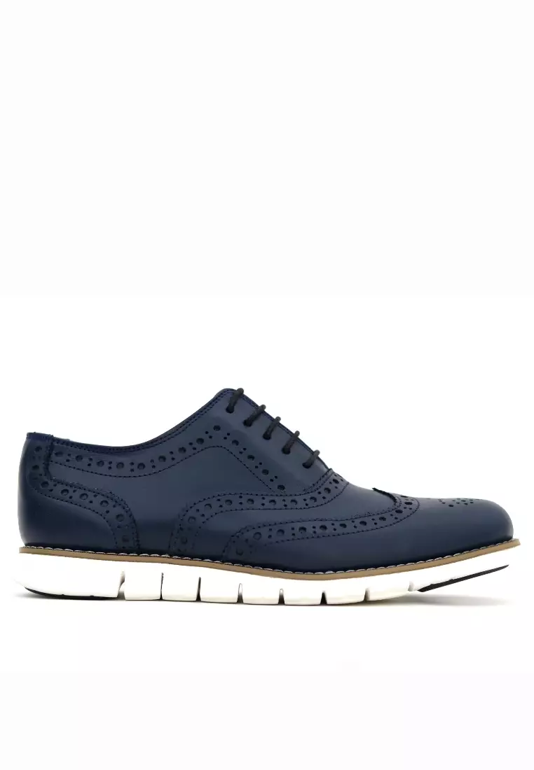 Discount on Jirras  shoes - SKU: Jirras Men Wingtip Oxford Shoes Genuine Leather Filipino Handcraft Blue Leather White Sole Malachi