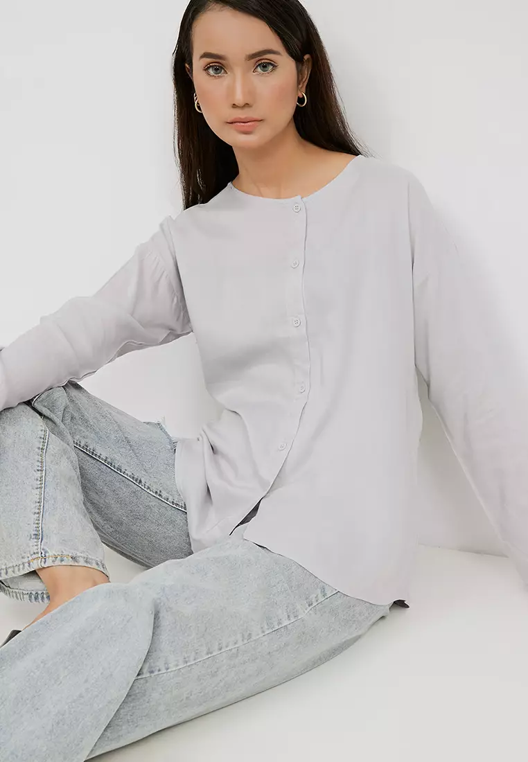 Phoebe Grey Blouse