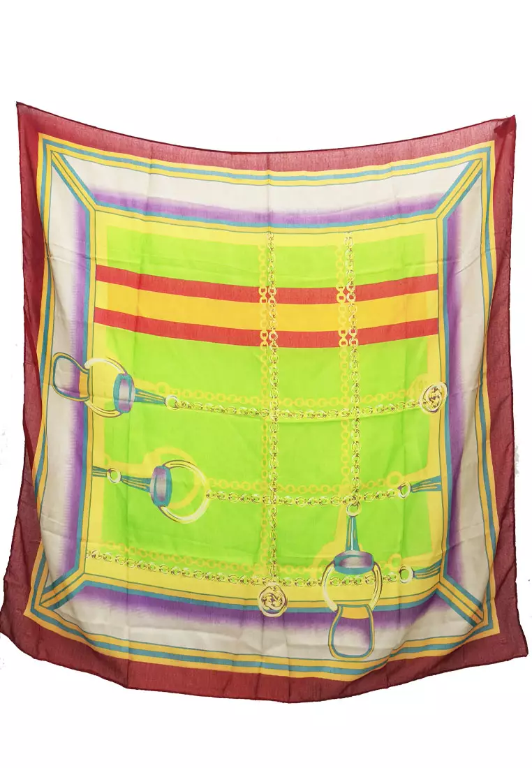 Hijab Segi Empat Wanita Chains Paris Square Scarf Wanita Multicolour