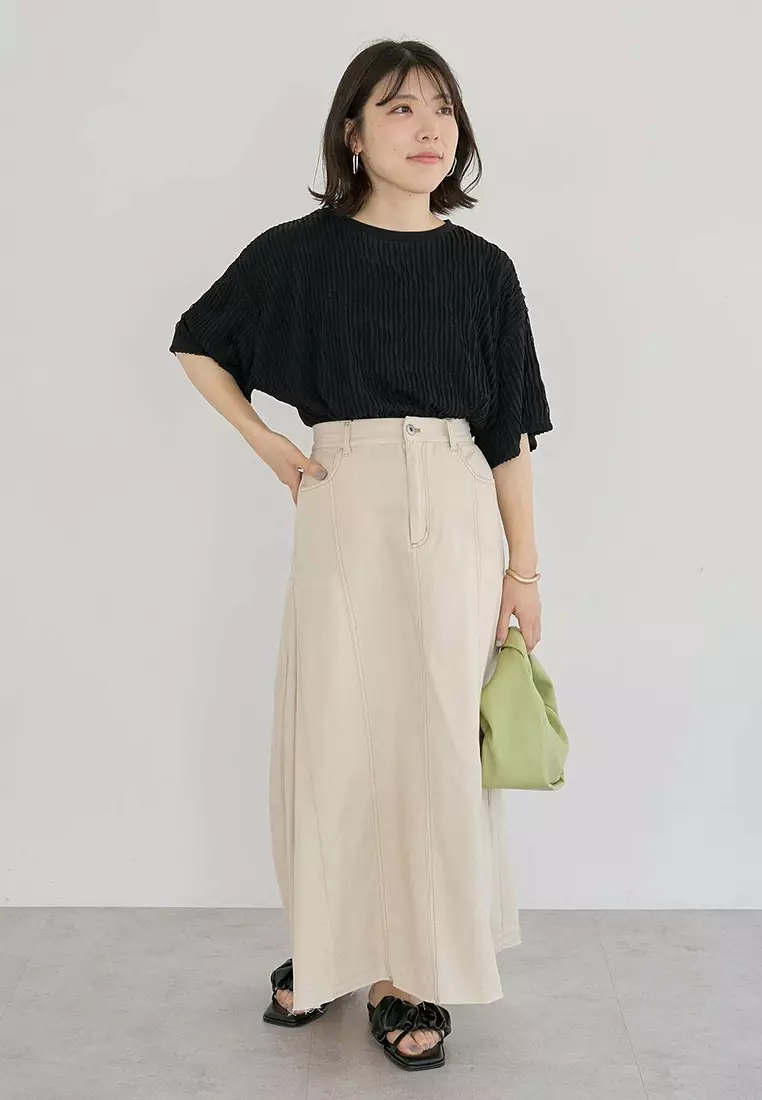 Green Parks - Airisu Side Tuck Denim Skirt