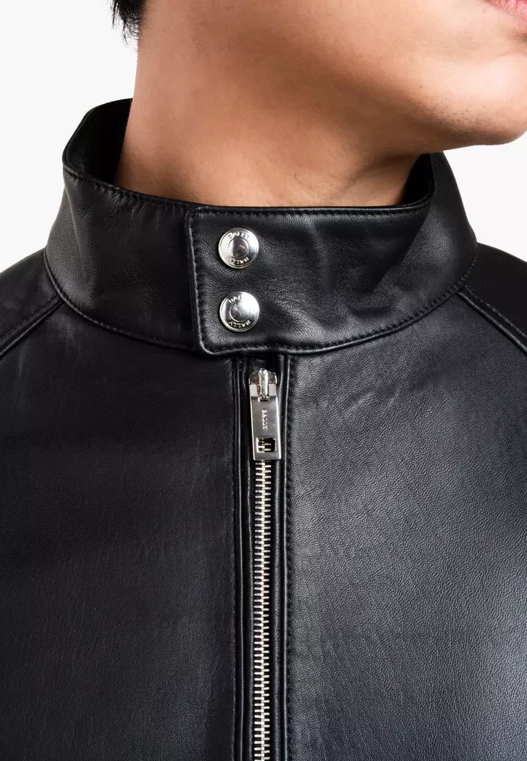 Bally Zipper Leather Jacket - Black