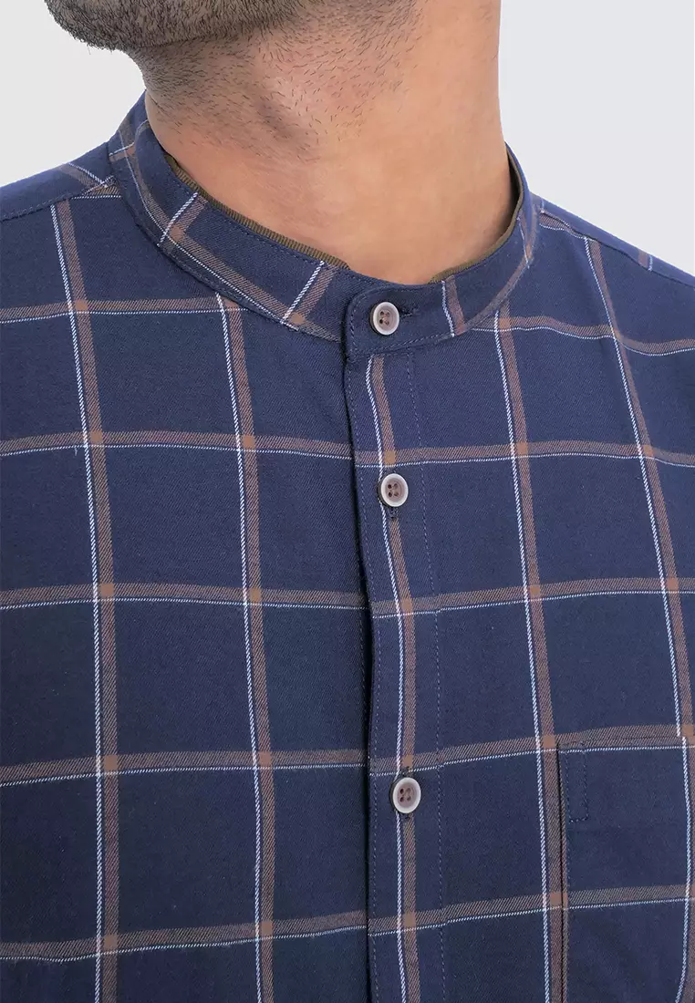 MOC Kemeja Koko Lengan Panjang Pria ADNAN - NAVY