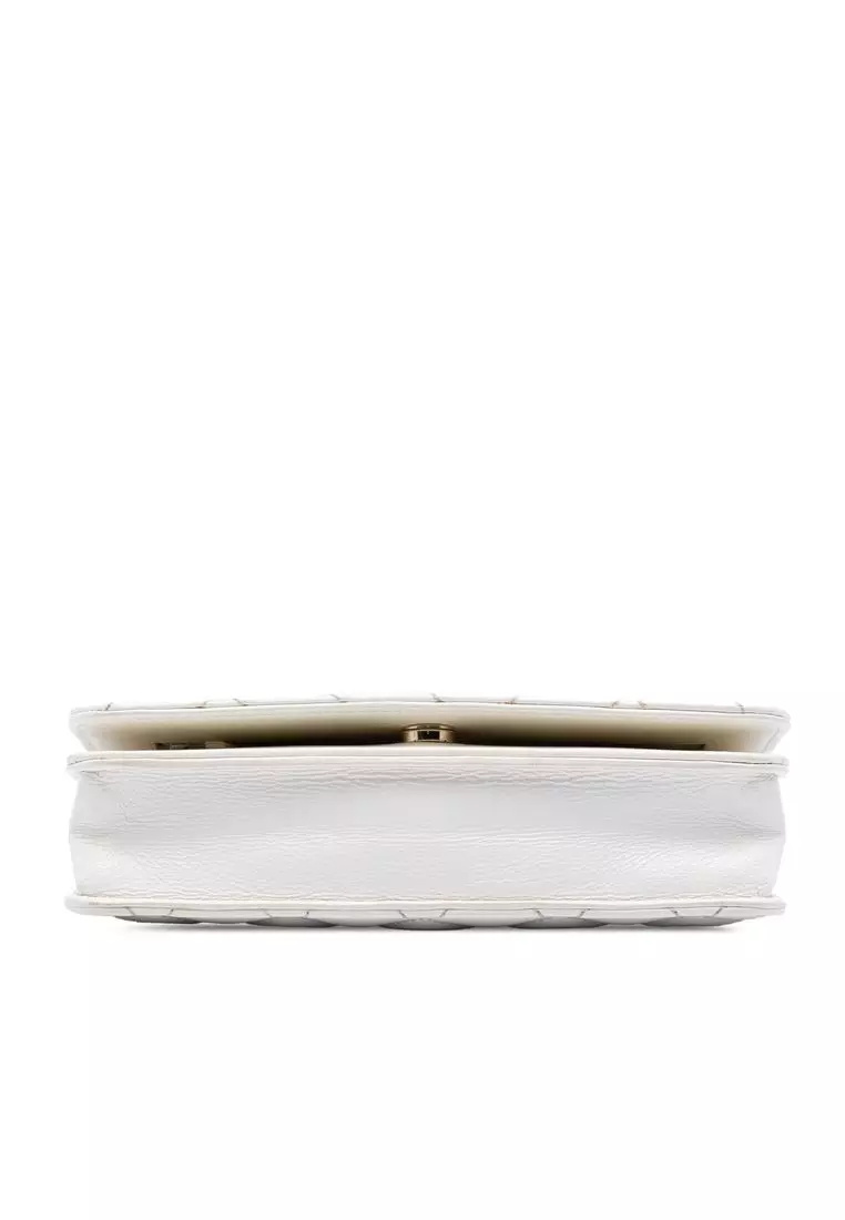 Pre-Loved Chanel Cc Crinkled Chevron Calfskin Wallet On Chain