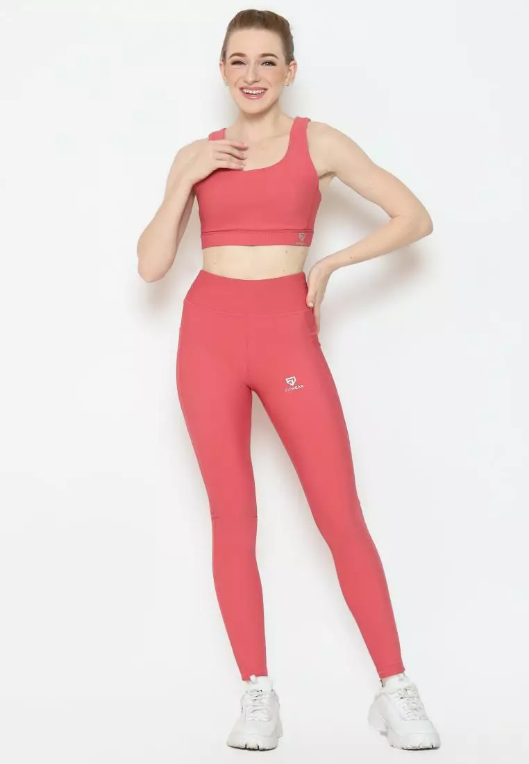 Fitwear - Legging Olahraga Wanita GALGADOT [LEGG RIBB] - PINK PUNCH