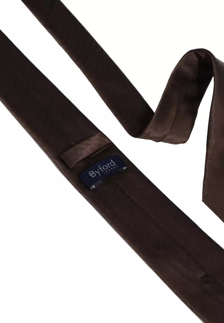 Byford Mens Micro Polyester Neck Tie 6.5 - 3026004A-88Brown