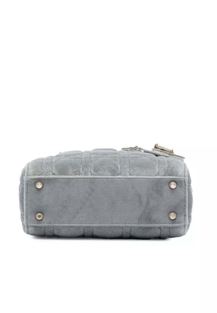 Pre-Loved Dior Mini Velvet Cannage Lady Dior