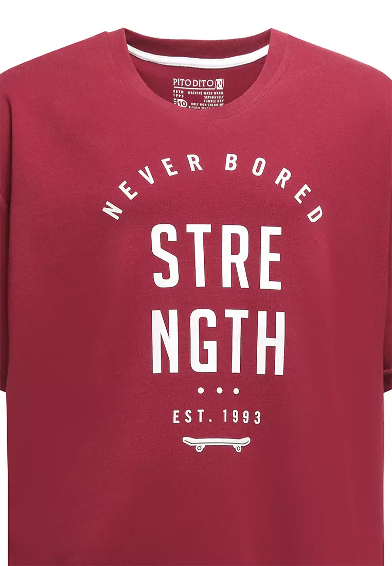 Pito Dito Boy Sarvar T-shirt Pendek anak Maroon