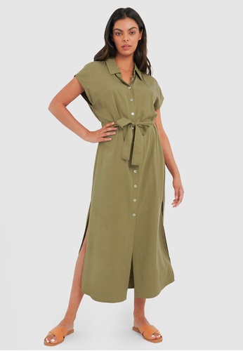 FORCAST green FORCAST Vicky Shirt Dress AF265AAA77F803GS_1