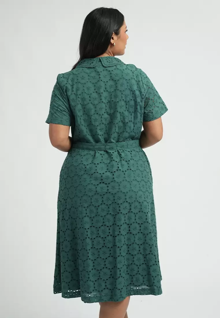 Milly by Paperdolls Cleo Eyelet Shirt Dress