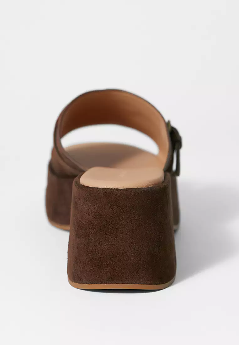 麂皮厚底裸跟鞋