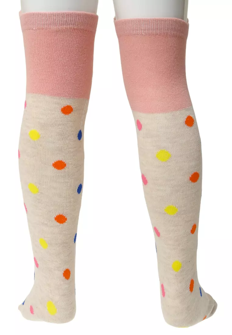Candie Kaos Kaki Panjang Anak Perempuan Colours Racoon Kids Long Socks Material Cotton ORIGINAL - Brown