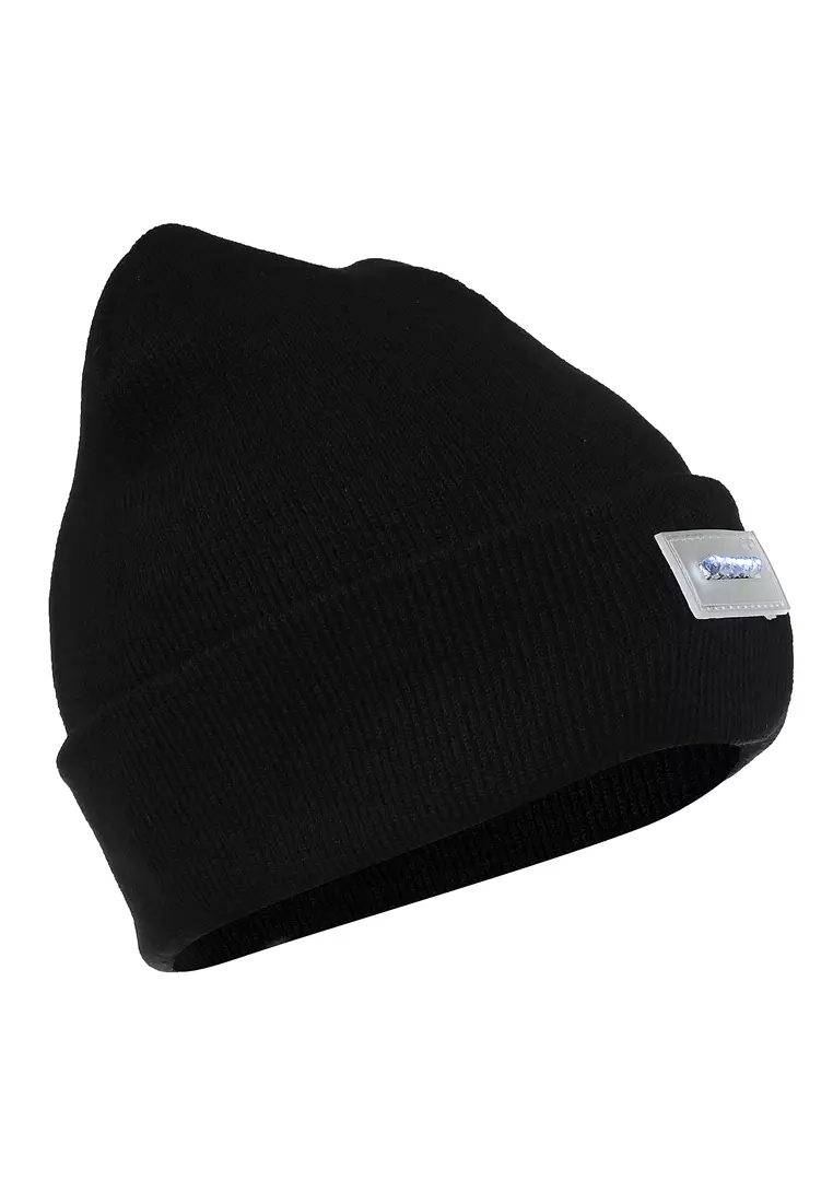 Jumpt Topi Kupluk Camping Fishing Beanie Hat Unisex dengan Lampu LED Material Cotton ORIGINAL - Black