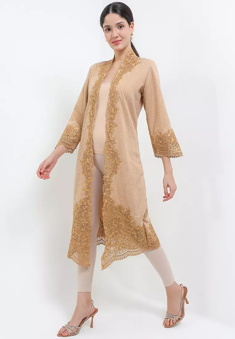 Embroidery LONG Kebaya L/Slv>Bunga Melati