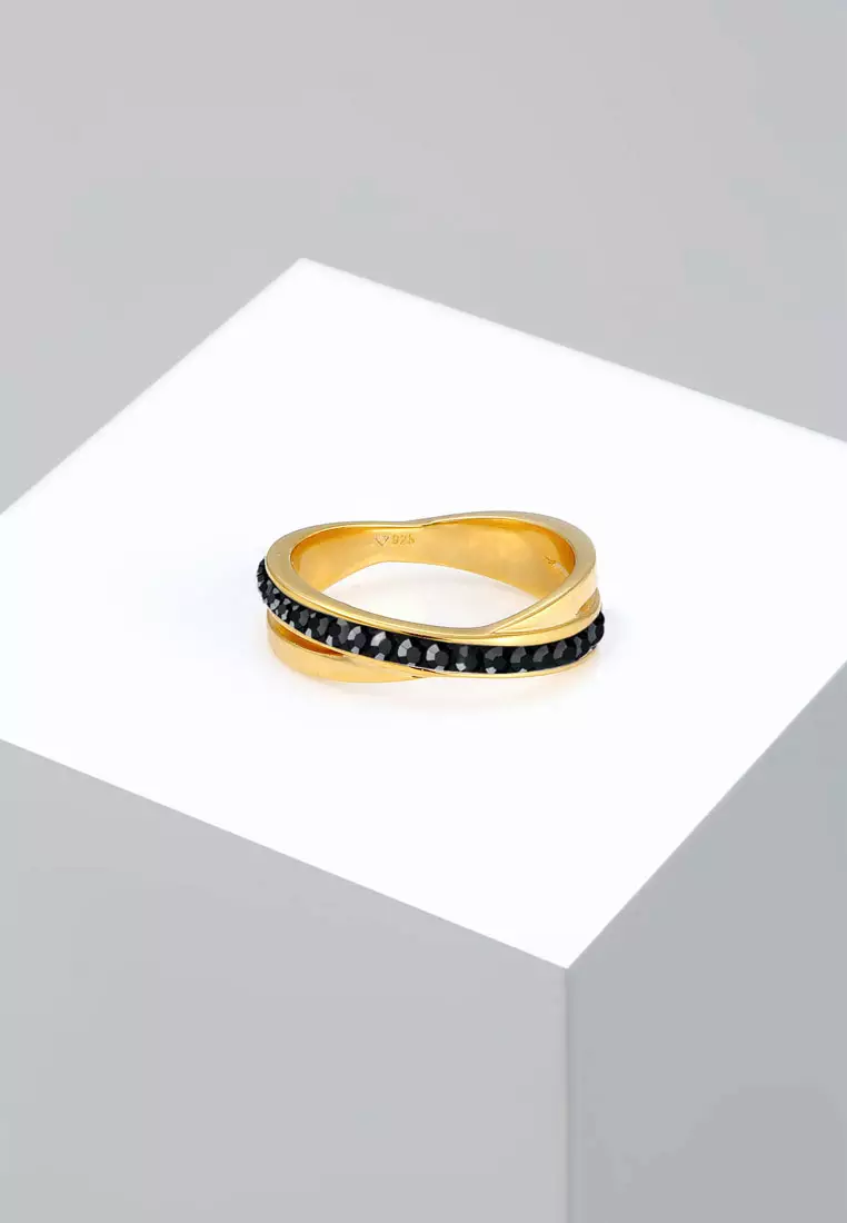 Ring Wrap Crystals Gold Plated