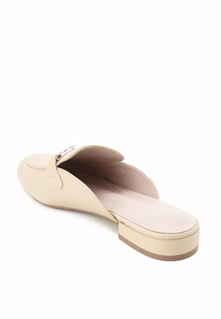 NYLA J2283-3 SLIP ON MULES CREAM