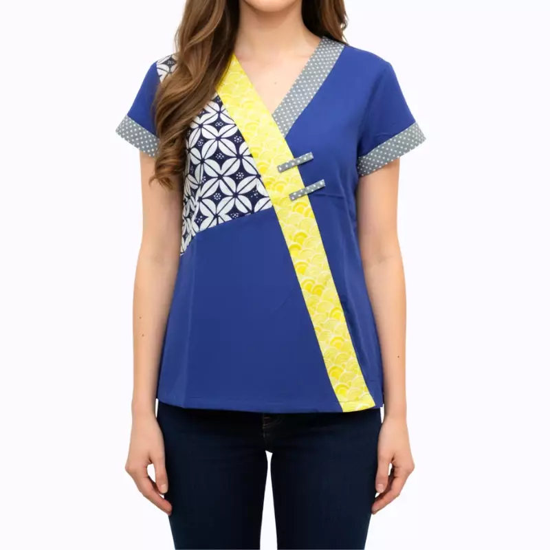 Blouse Batik Wanita - Bhatara Batik Melissa - Atasan Batik Modern Lengan Pendek