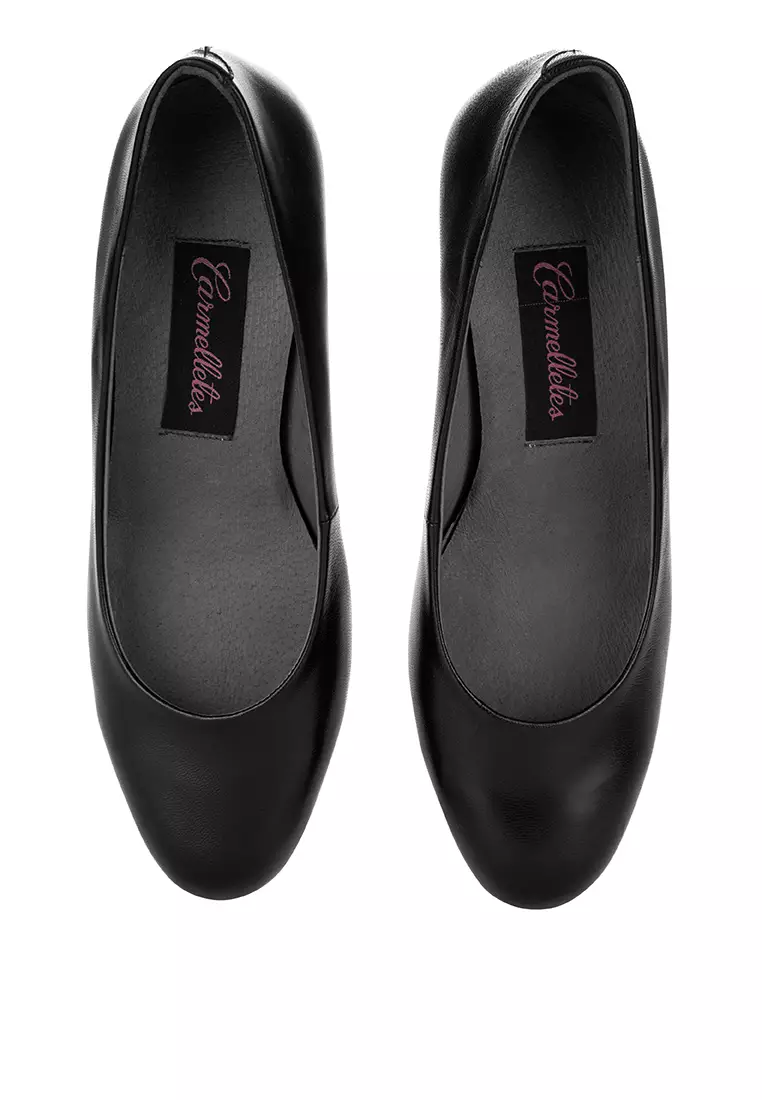 Low Heel Leather Pumps