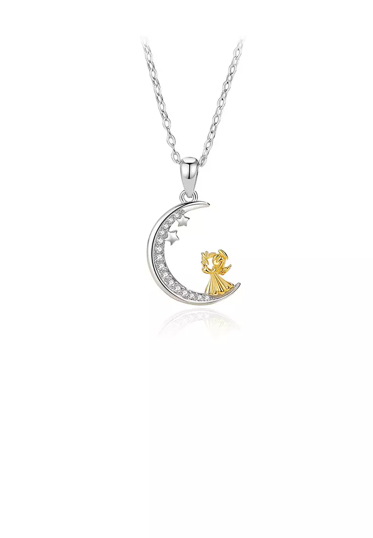 White gold moon pendant new arrivals