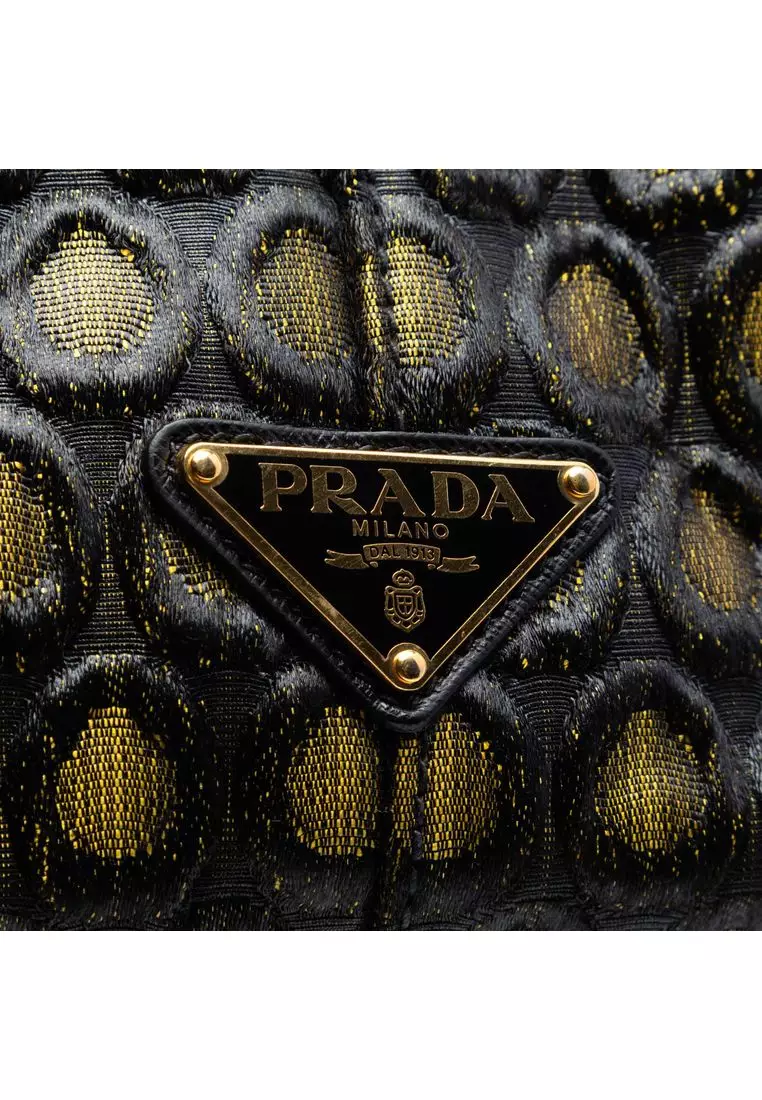 Pre-Loved Prada Tessuto Broccato Canapa Tote