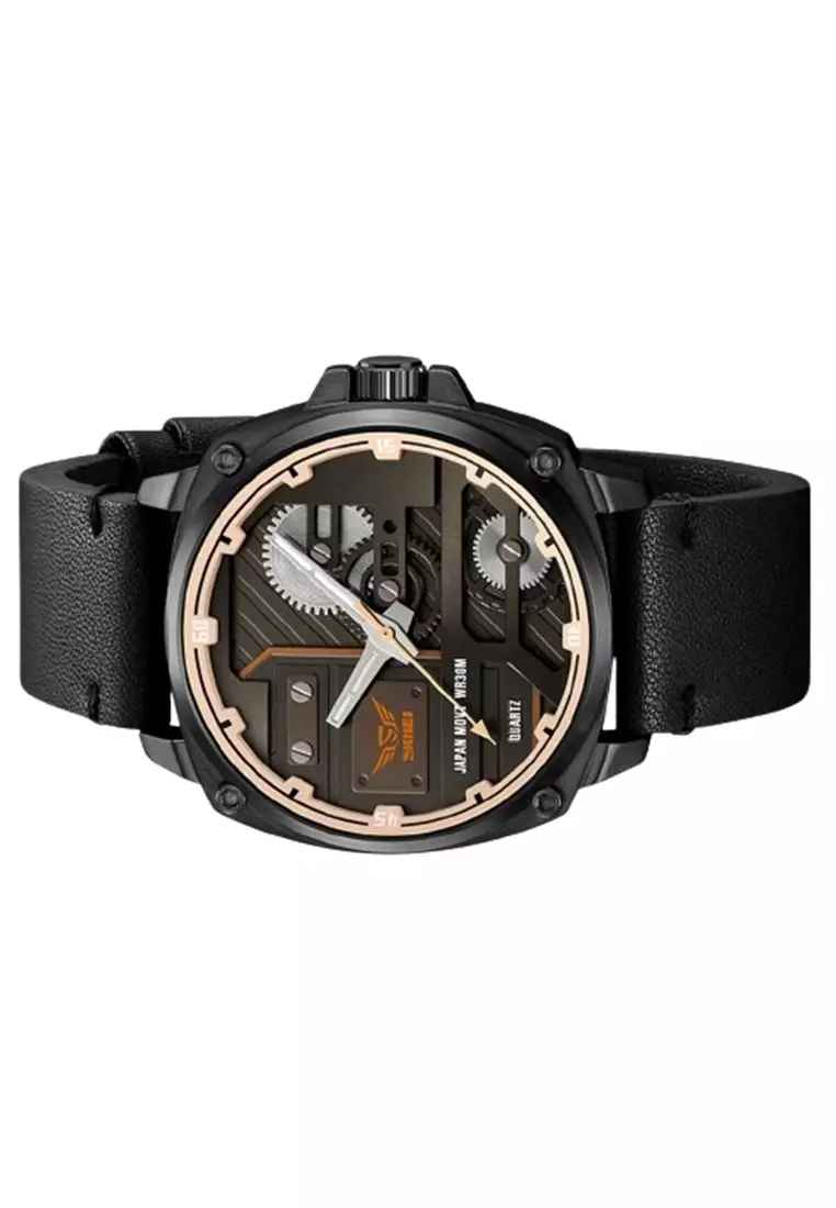 Jam Tangan Pria SKMEI 2289 Analog Leather Strap Anti Air ORIGINAL - Black