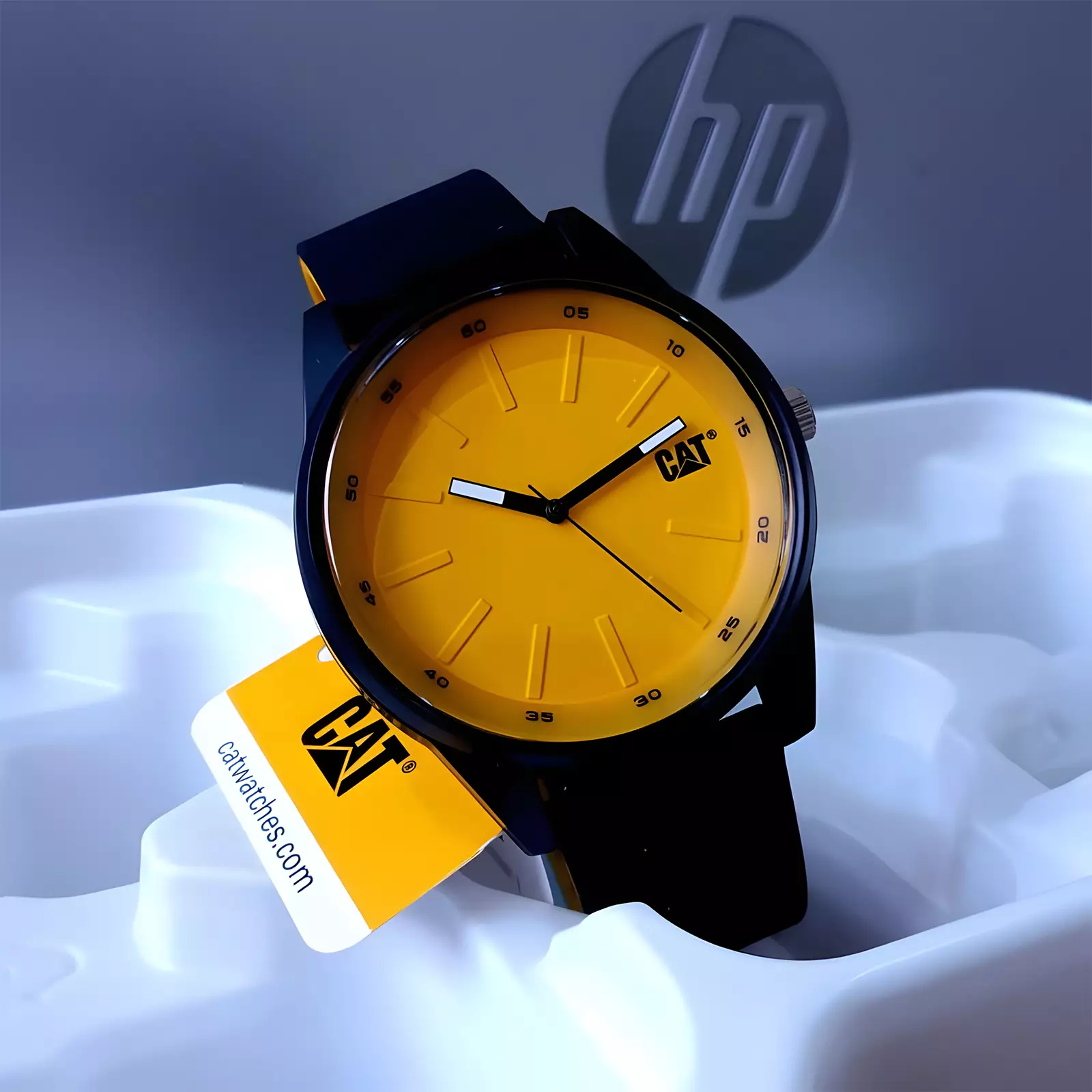 Jam Tangan Analog Pria - Black Yelow - Rubber Strap - CAT LJ.160.21.721