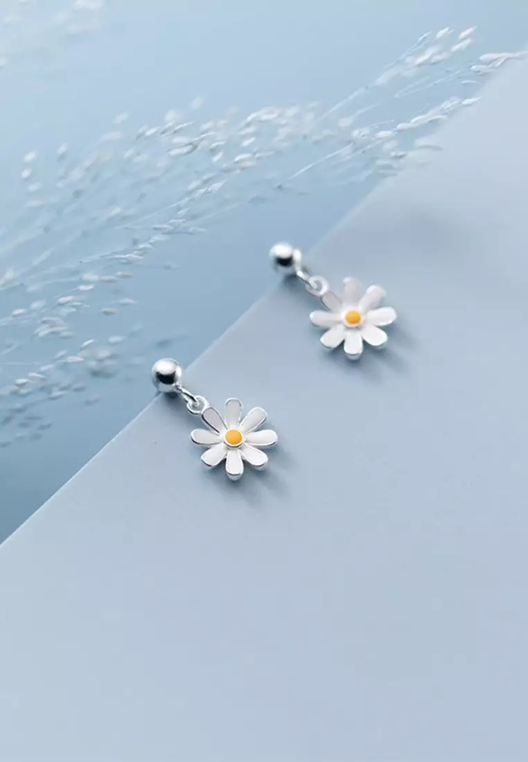 925 Silver Daisy Earrings JW AR-G6787