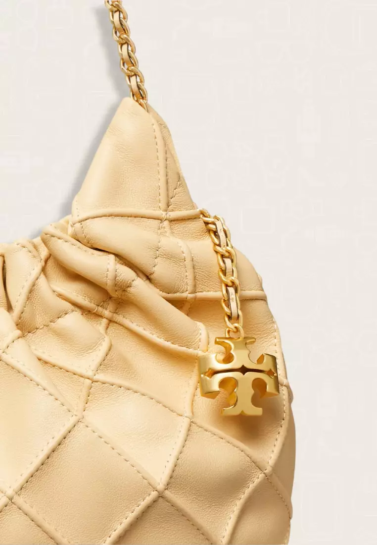 Tory Burch Mini Fleming Soft Hobo Bag Vanilla Soft Serve