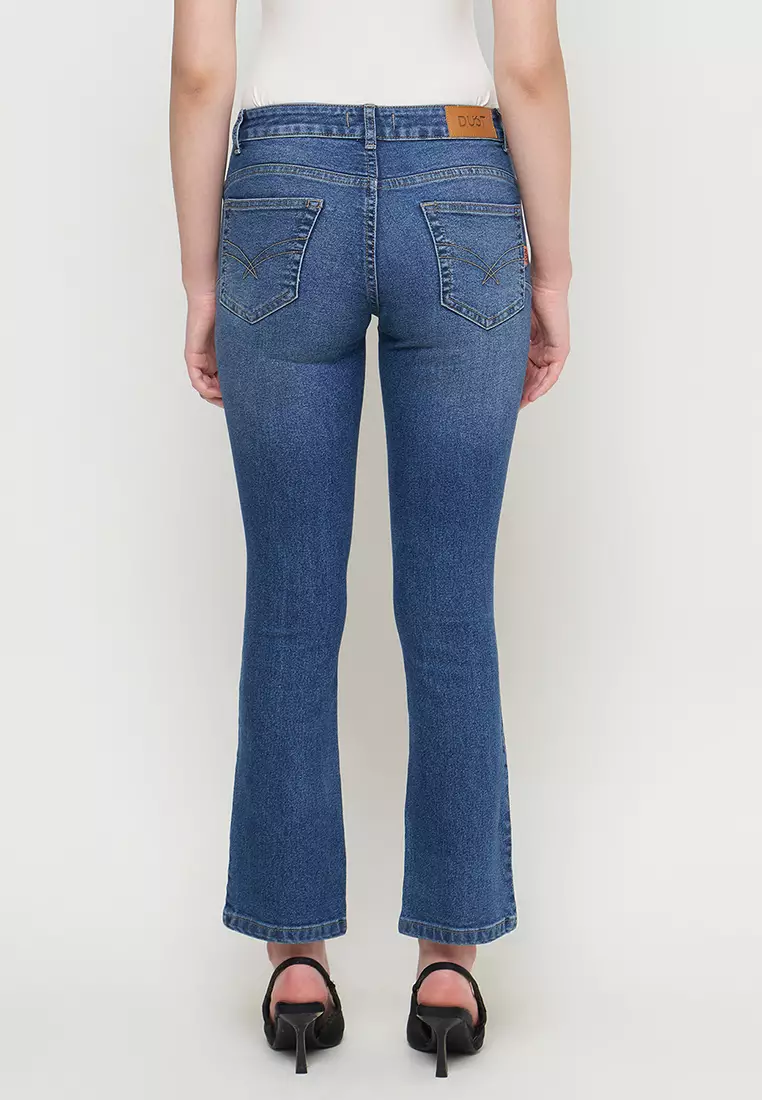 DUST Celana Mid Rise Bootcut Jeans Niara Blue (D. 31320)