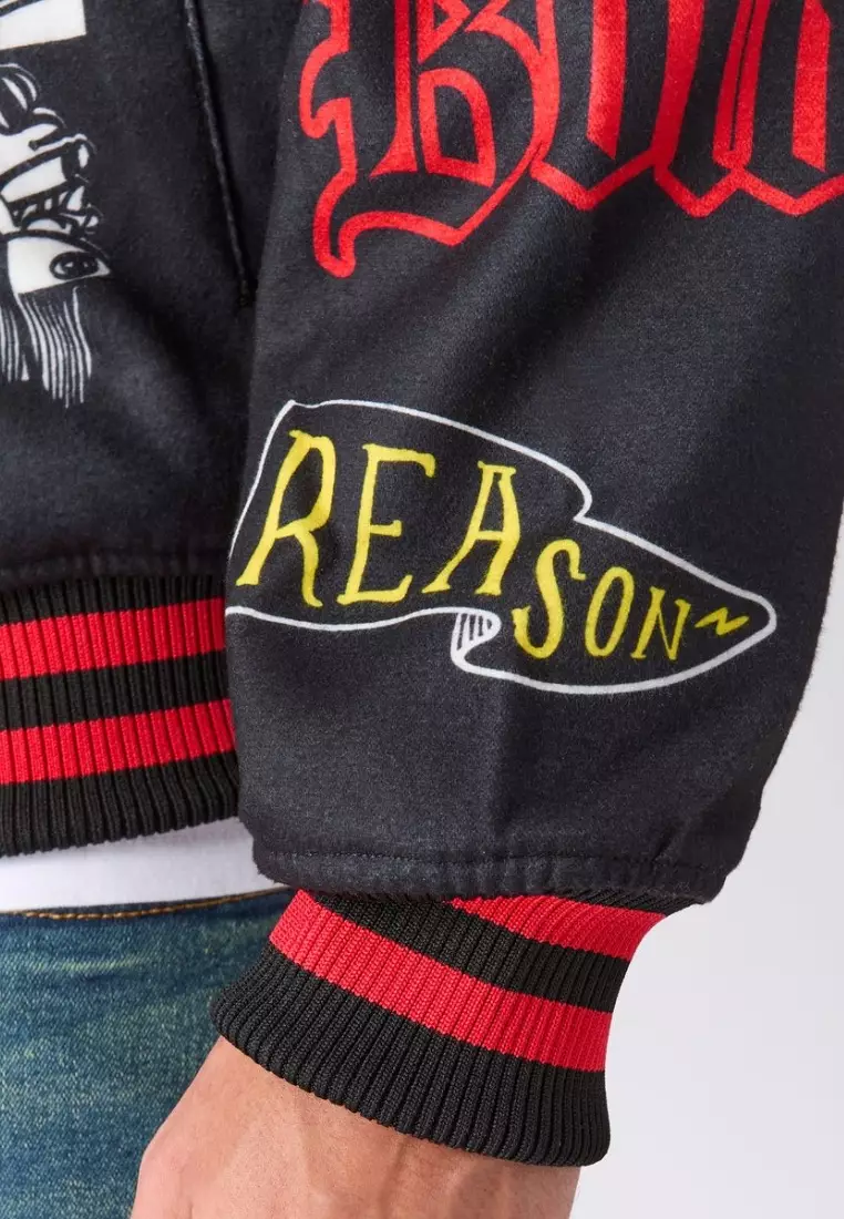 NYC Streetwear - Dodge Demon Varsity Jacket - Black/Red