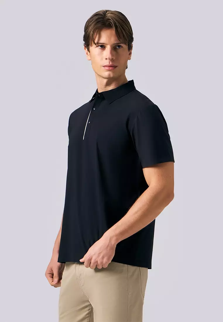 Seamless Polo with Contrast Placket