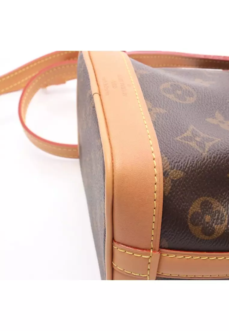 Pre-Loved Louis Vuitton Nano Noe monogram Handbag PVC leather Brown 2WAY