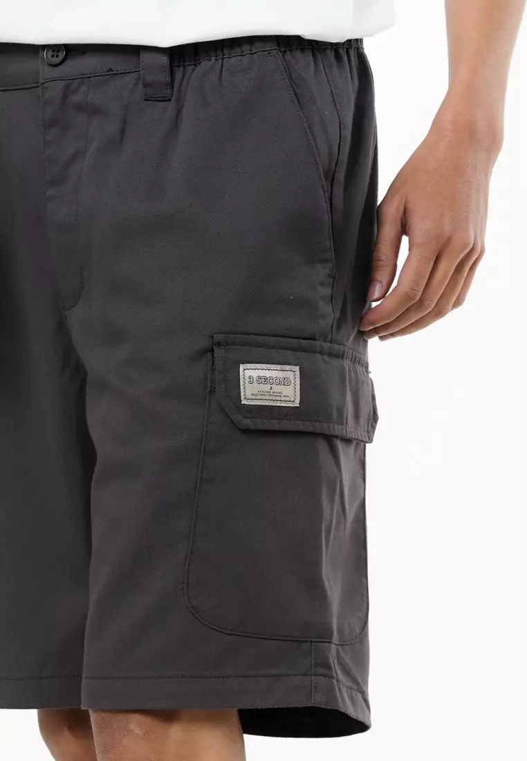 3Second Men's Short Cargo Pants Relaxed Fit Cotton Twill North C010225