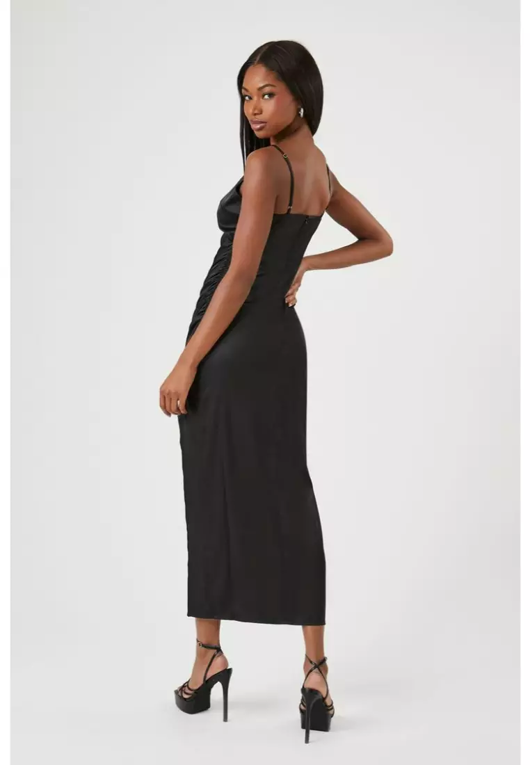 Satin Midi Slip Dress