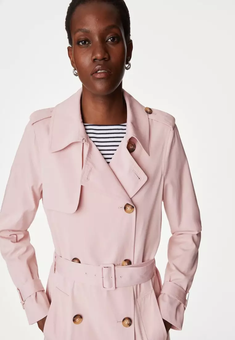 Dusty pink coat outlet marks and spencer