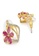 estele gold Estele Gold Plated CZ Flower Shaped Stud Earrings With Pink & White Stone for Women 8C1E4AC7D6D125GS_4
