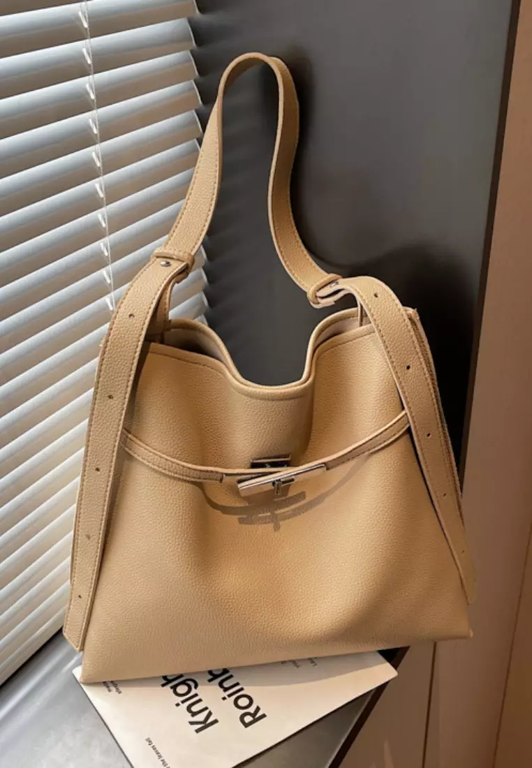 Large Capacity Commute Casual Buckle Design Crossbody Tote Bag CA26042824BE