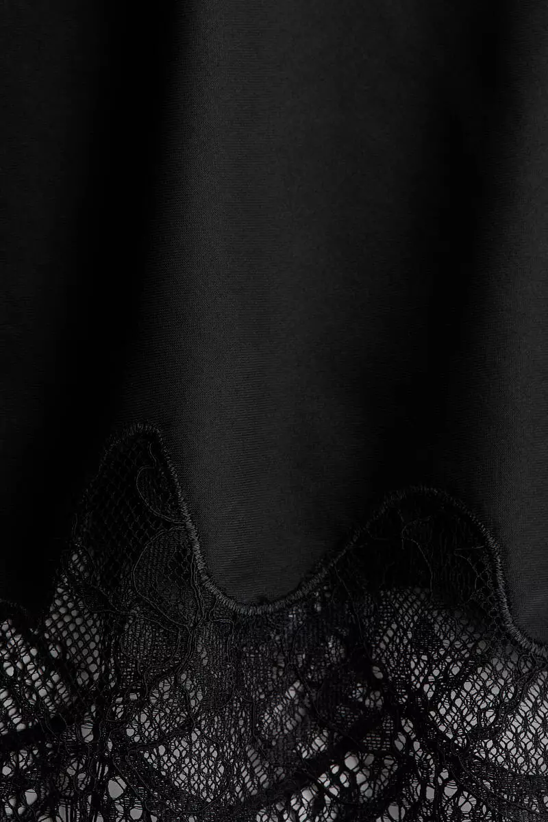 Lace-trimmed slip skirt