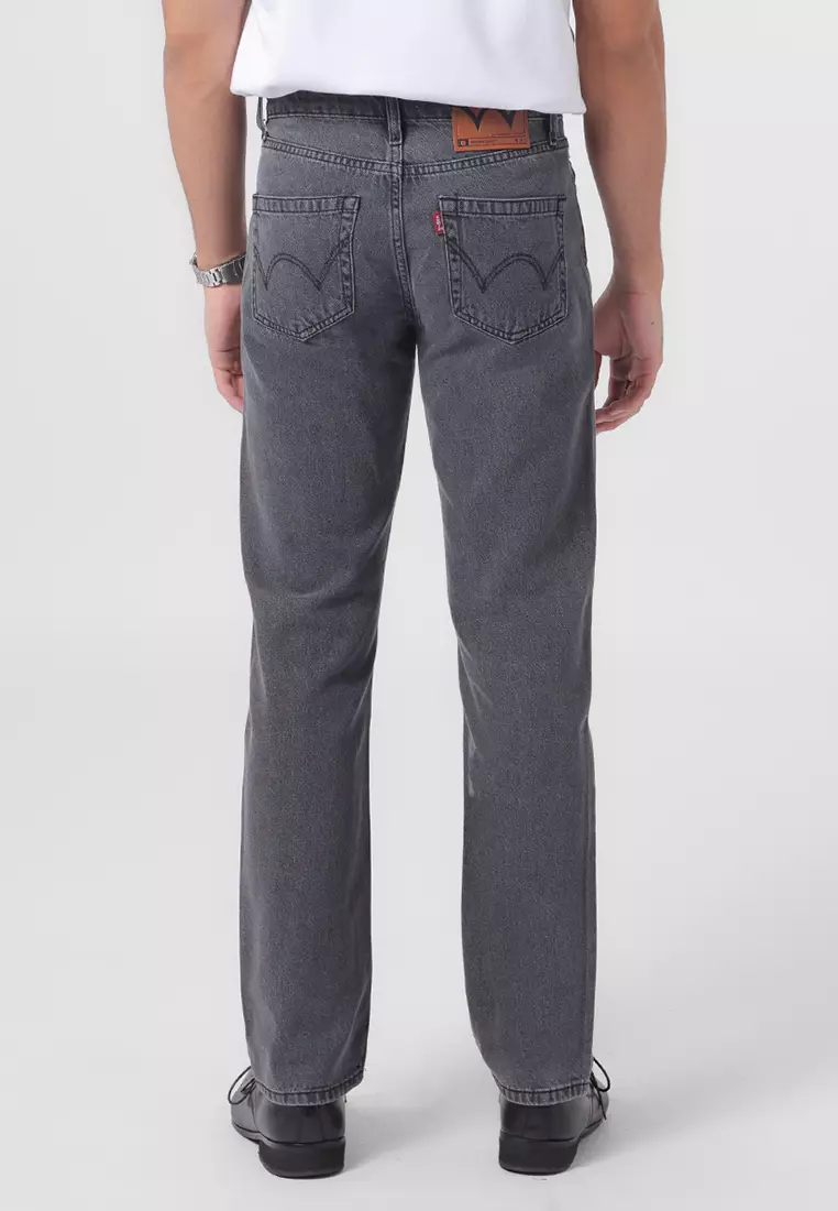 801 REGULER FIT TWIL JEANS COAL GREY - Celana Panjang Denim Pria