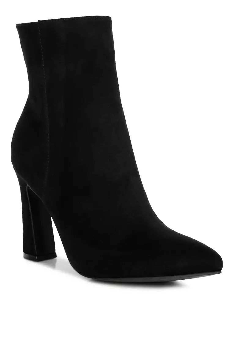 Black Block Heeled Ankle Boots