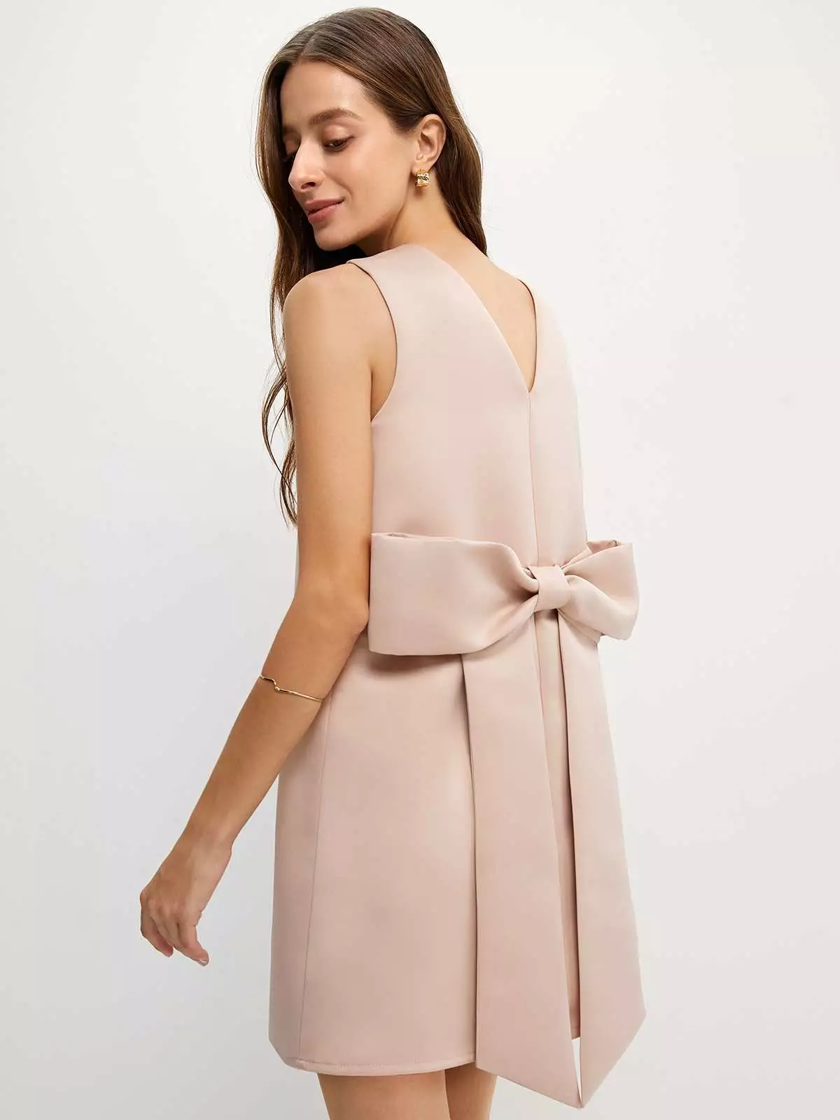 Pomelo - Dress Wanita - Bow Back Sleeveless Mini Dress - Light Pink