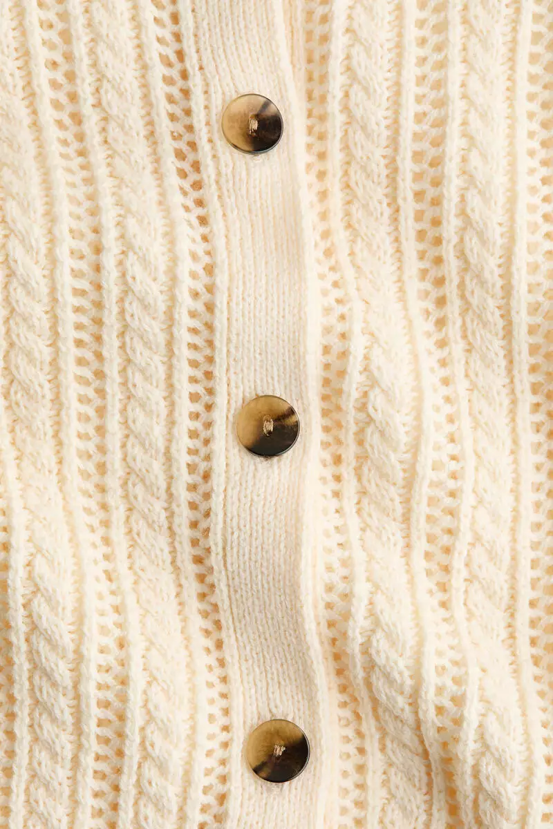 Pointelle-knit cardigan